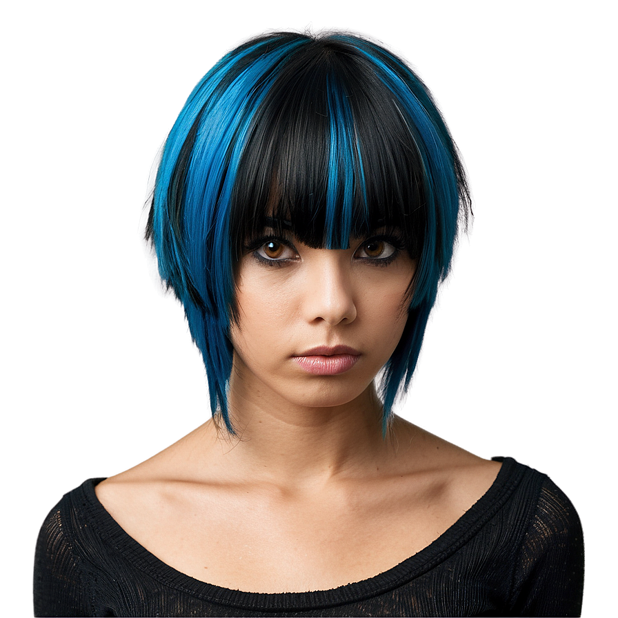 Black Emo Haircut PNG orj PNG image with a transparent background, free high-resolution download