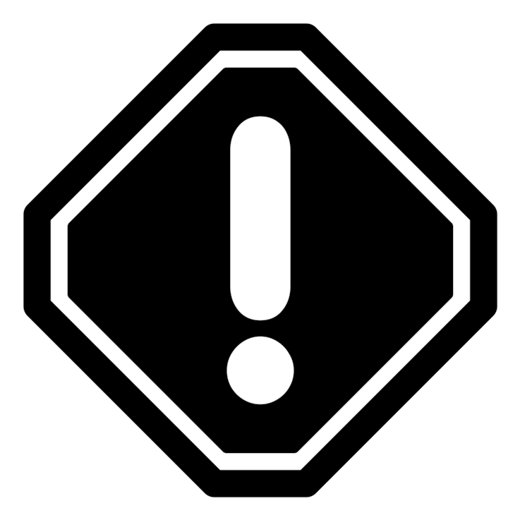 Black Exclamation Traffic Sign