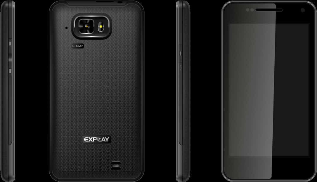 Black Explay Smartphone Multiple Views