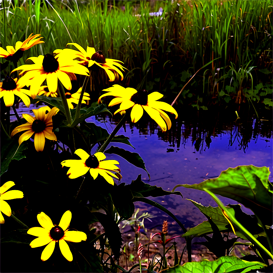 Black Eyed Susan By The Lake Png 70