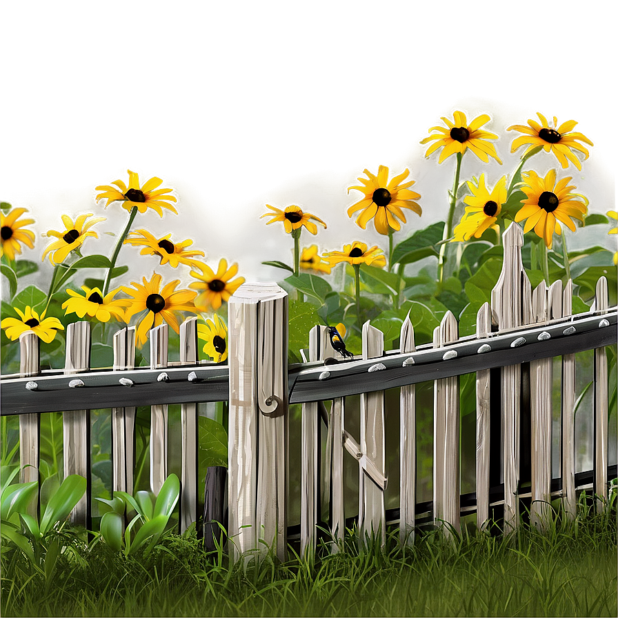 Black Eyed Susan Fence Line Png 06282024