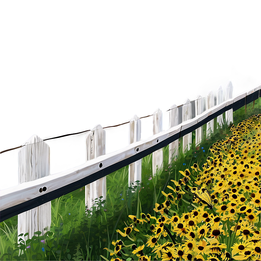 Black Eyed Susan Fence Line Png Yjw54