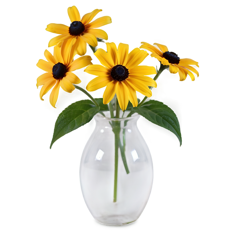 Black Eyed Susan In Vase Png Bge78