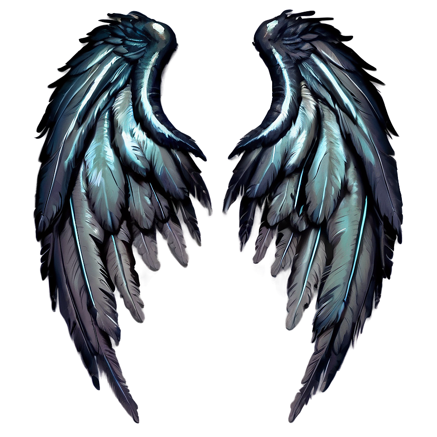 Black Feather Angel Wings PNG epp PNG with transparent background
