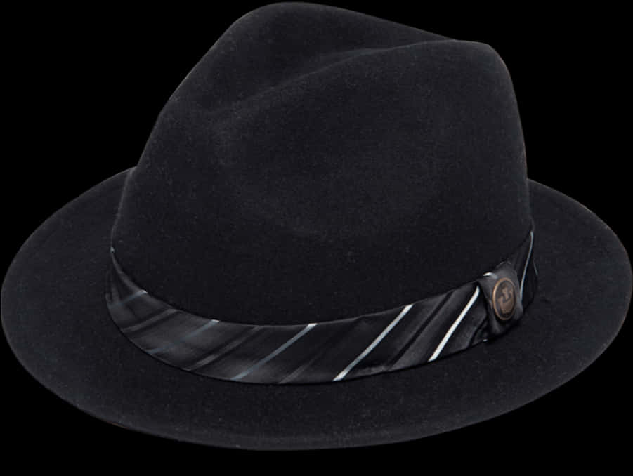 Black Fedora Hat PNG with transparent background
