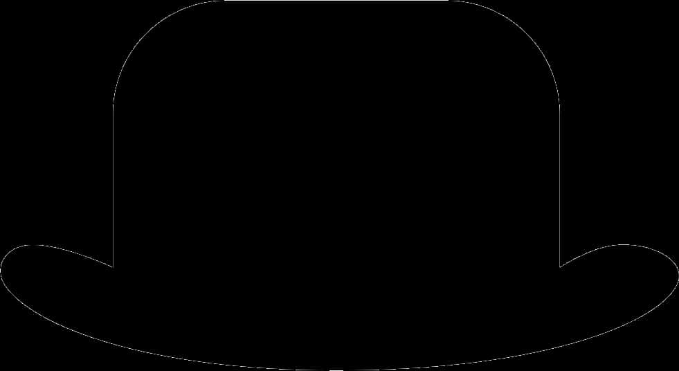 Black Fedora Hat Silhouette PNG with transparent background