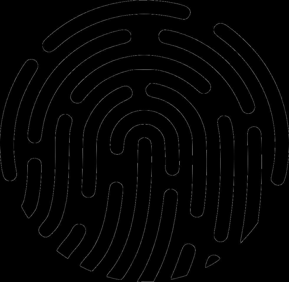 Black Fingerprint Outline PNG with transparent background