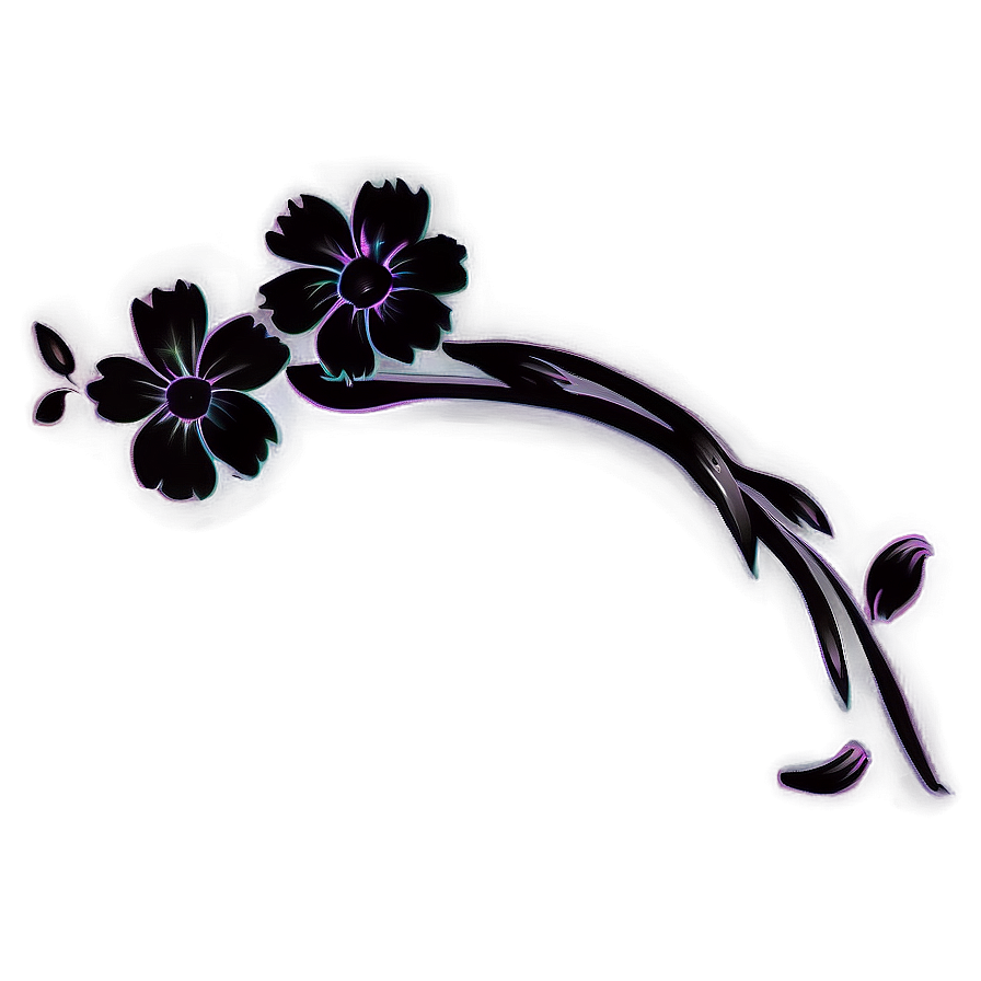 Black Floral Design Png 65