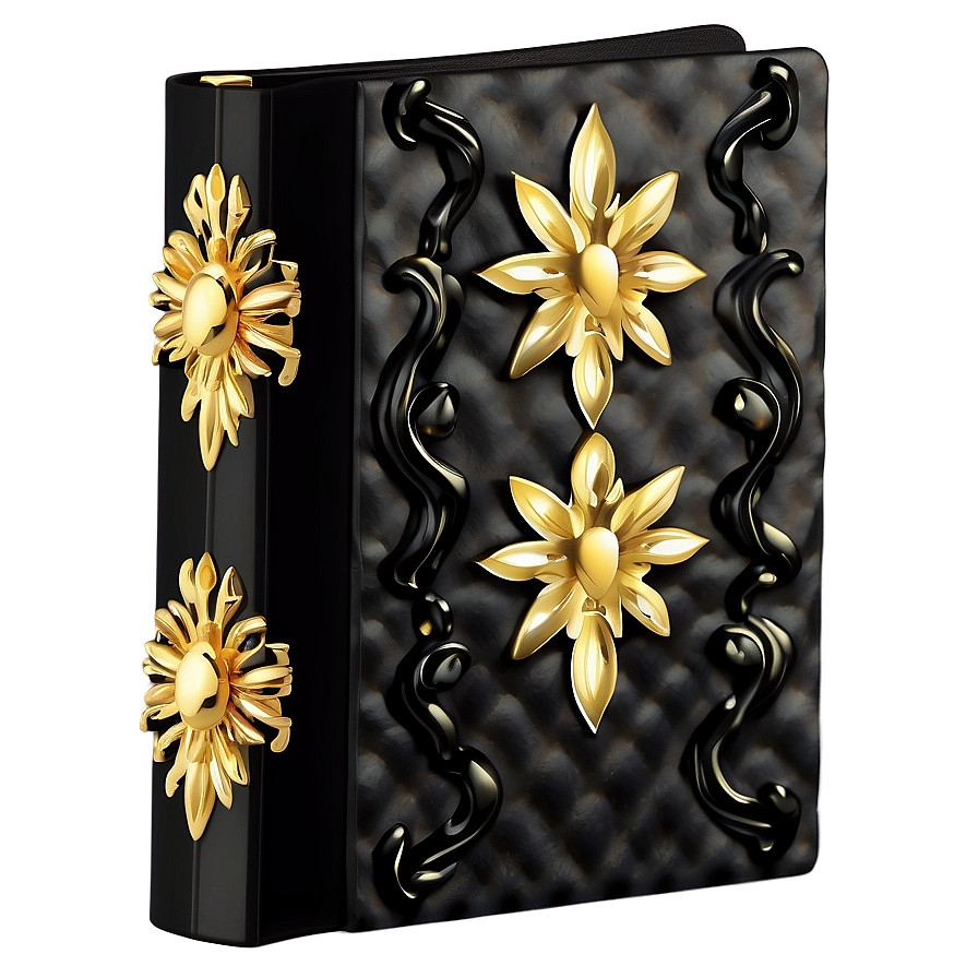 Black Folder With Gold Accents Png 06212024