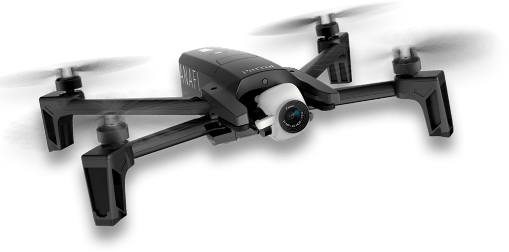 Black Folding Drone Isolated Background