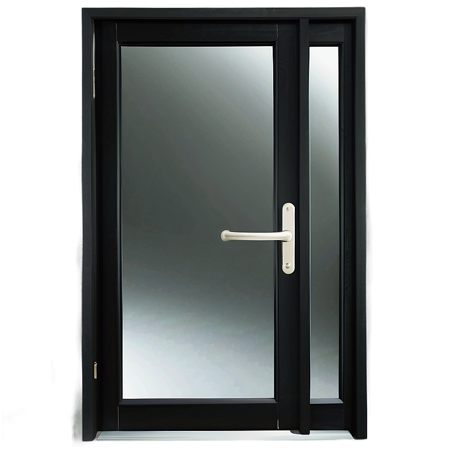 Black Framed Glass Door Png 06122024