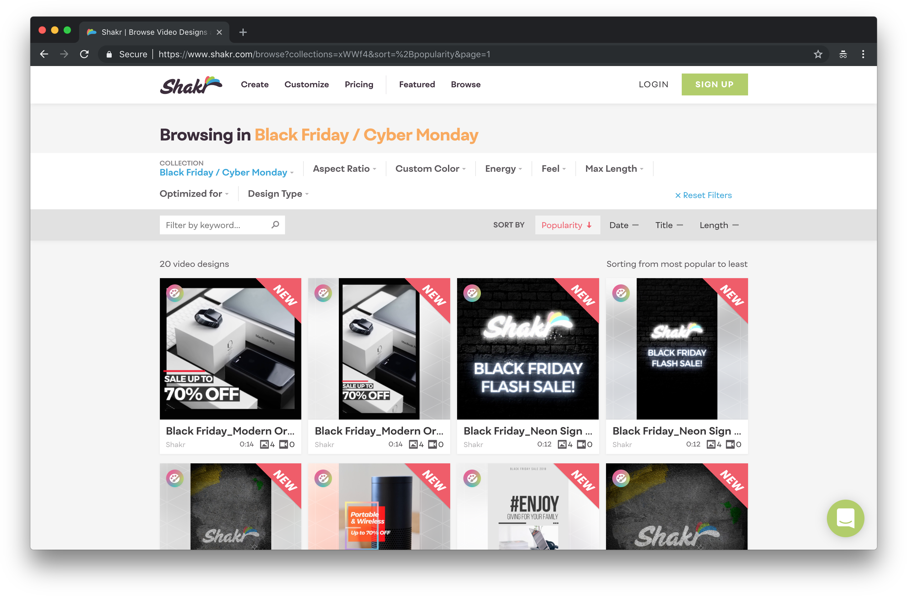 Black Friday Cyber Monday Video Designs Website