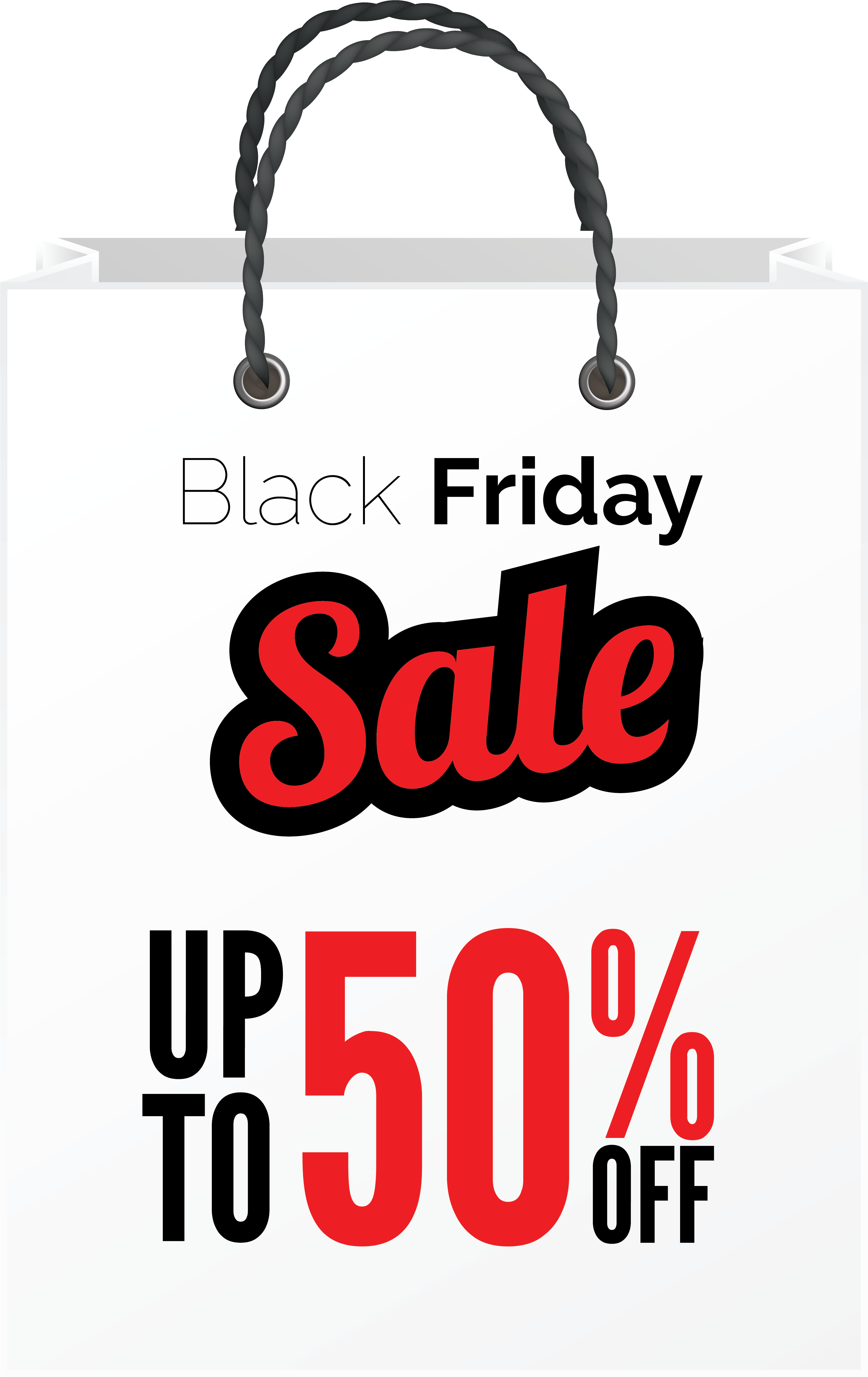Black Friday Sale White Bag Png Clipart Image - Bag, Transparent Png PNG with transparent background