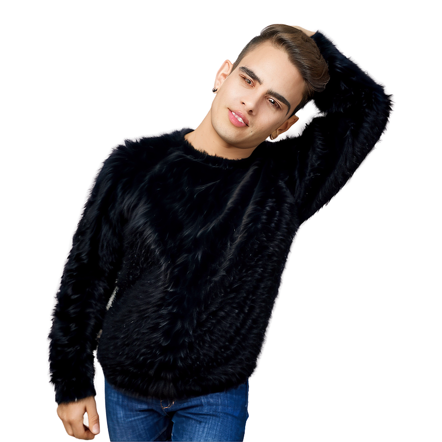 Black Fuzzy Sweater Png Quf Image