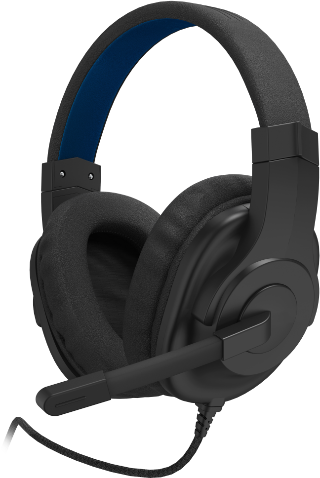 Black Gaming Headsetwith Microphone PNG image with a transparent background, free high-resolution download