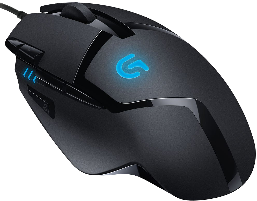 Black Gaming Mouse Illuminated Logo PNG with transparent background