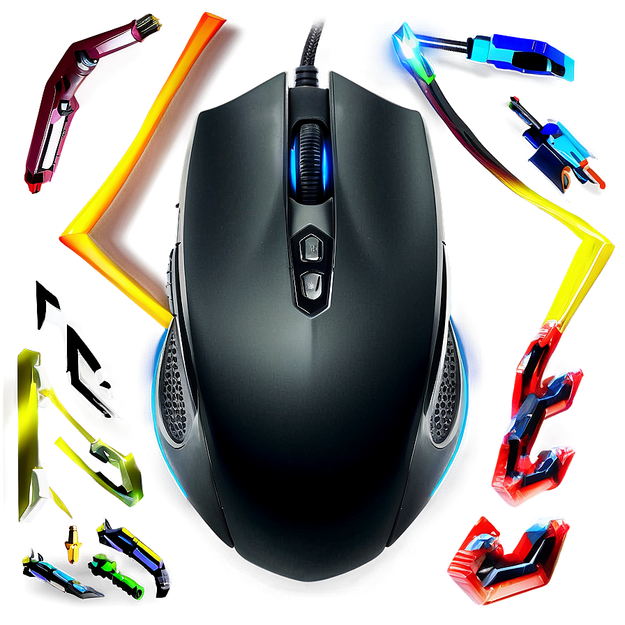 Black Gaming Mouse PNG iaj PNG with transparent background
