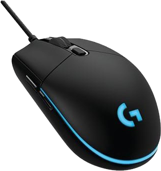 Black Gaming Mousewith Logo PNG with transparent background