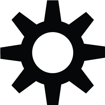 Black Gear Icon Simple Design