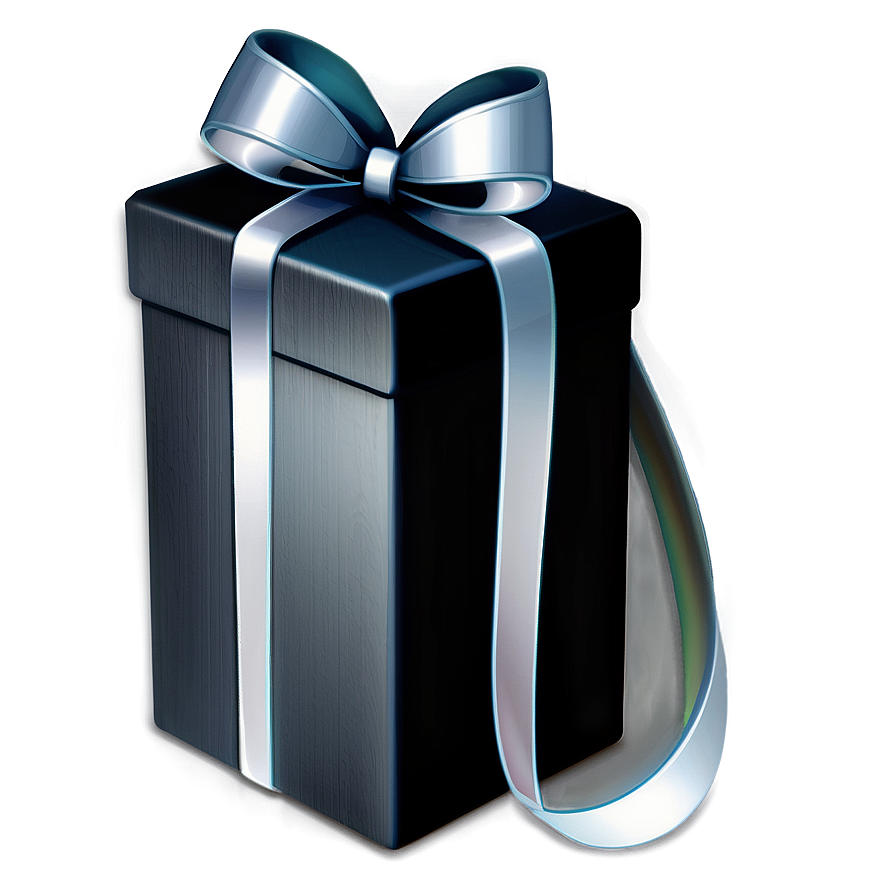Black Gift Box PNG 24 PNG image with a transparent background, free high-resolution download