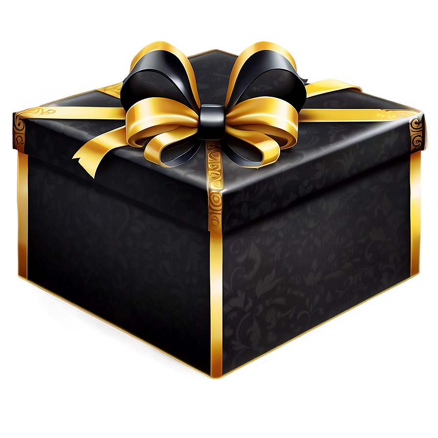 Black Gift Box PNG imc PNG image with a transparent background, free high-resolution download