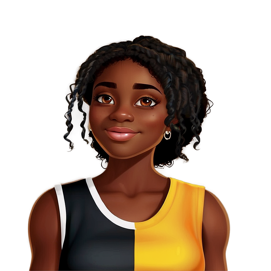 Black Girl Cartoon Character Design Png Iid46