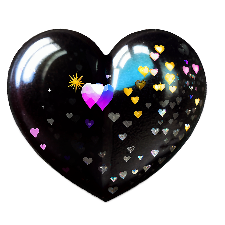 Black Glitter Heart Png 69