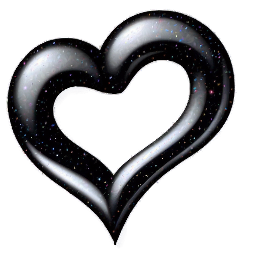 Black Glitter Heart Png Isl