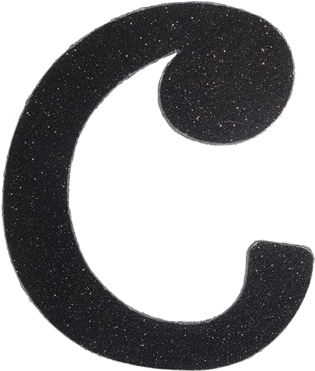 Black Glitter Letter C