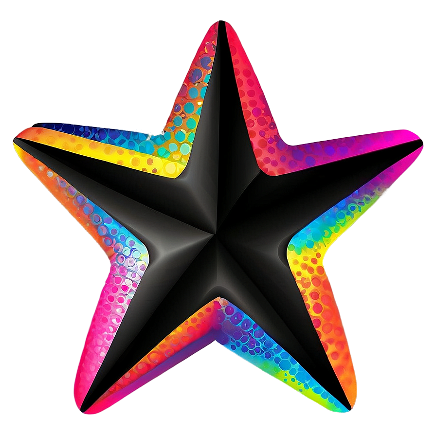 Black Gradient Star Png 05252024