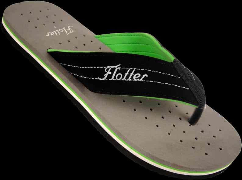 Black Green Flip Flop Sandal