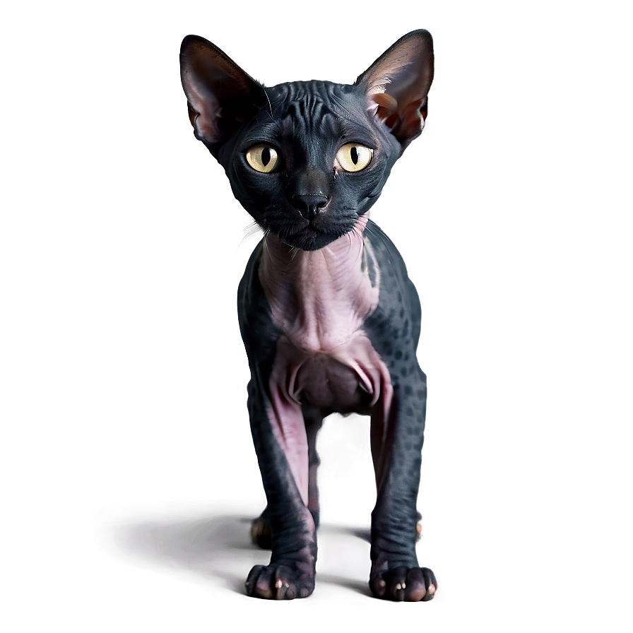 Black Hairless Cat Png 28