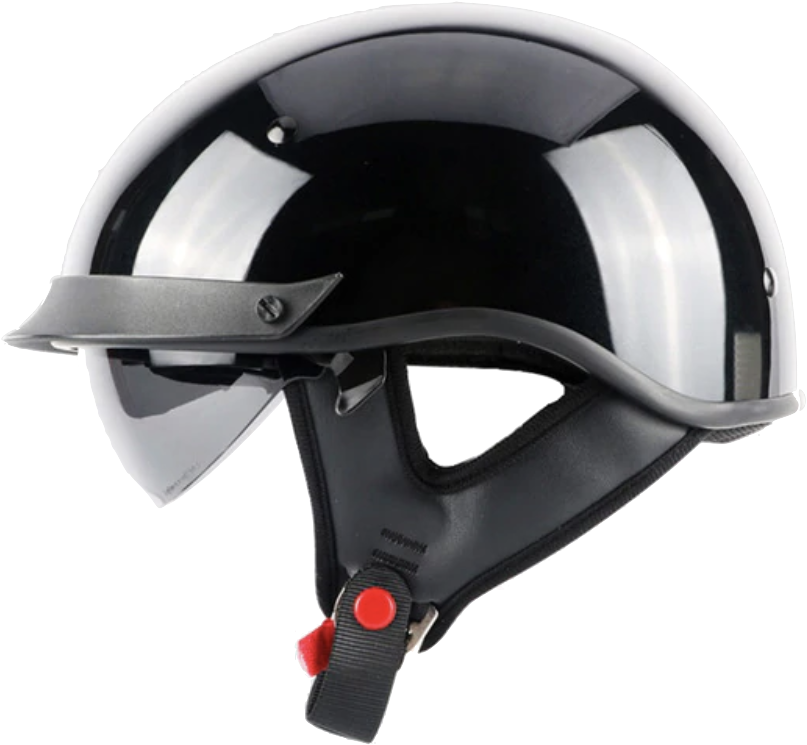 Black Half Face Motorcycle Helmet