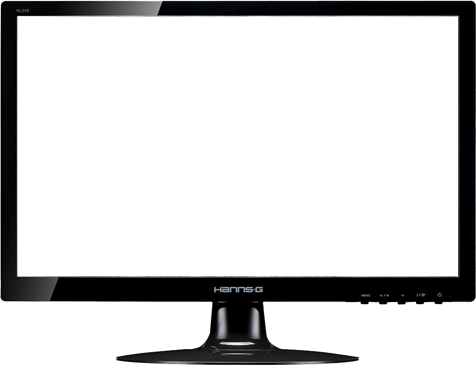 Black Hanns G Monitor Isolated PNG with transparent background