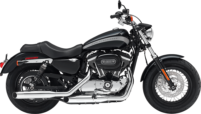 Black Harley Davidson Motorcycle Profile