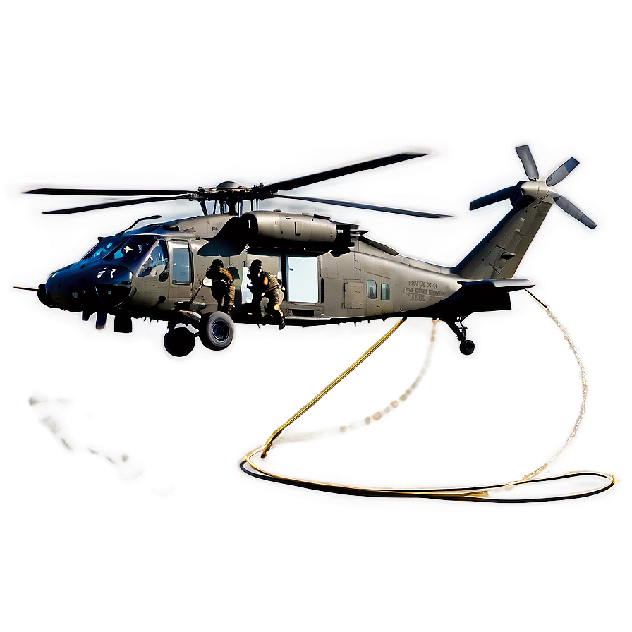 Black Hawk Helicopter Fast Rope Png 06252024