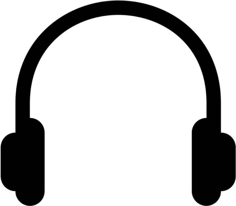Black Headphones Silhouette PNG image with a transparent background, free high-resolution download