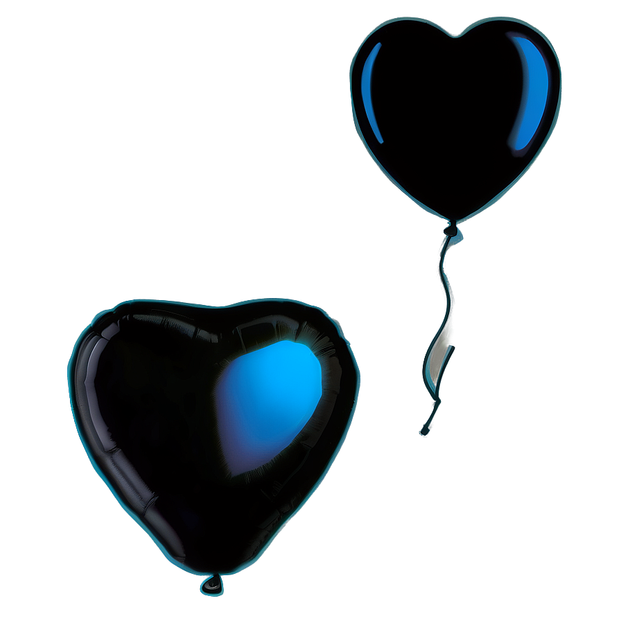 Black Heart Balloon Png 06272024