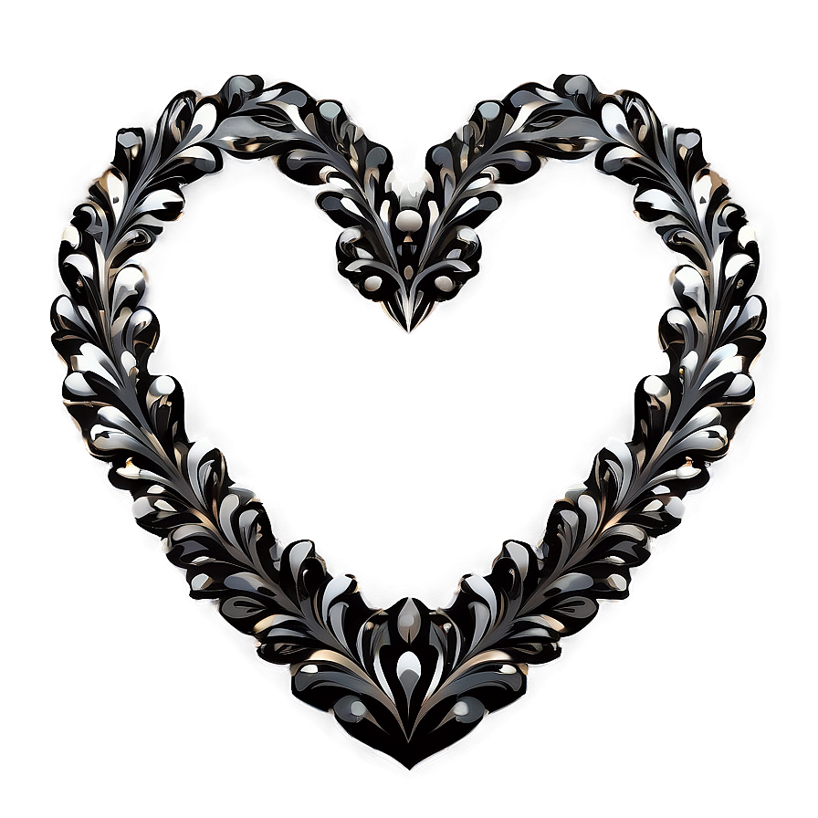 Black Heart Decoration Png 96