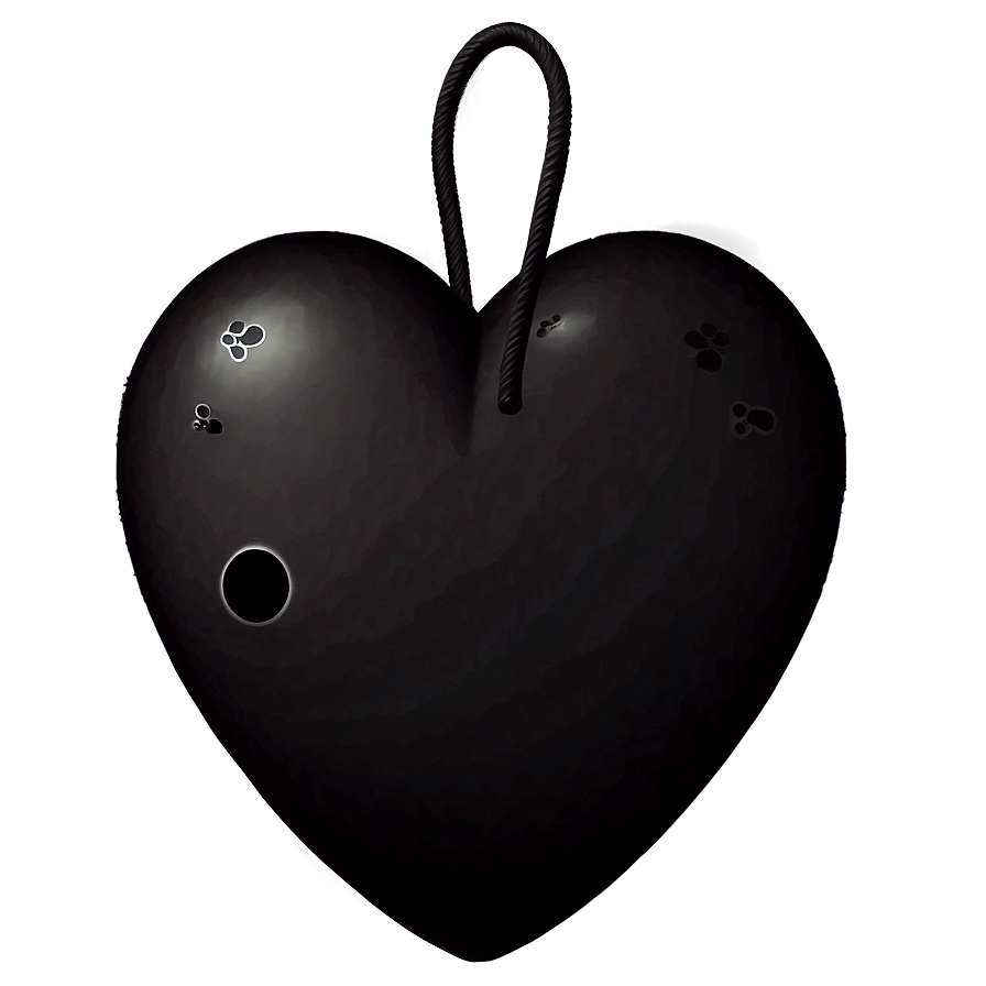 Black Heart Emoji Illustration PNG 05042024 PNG with transparent background