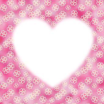 Black Heart Silhouette Pink Floral Background