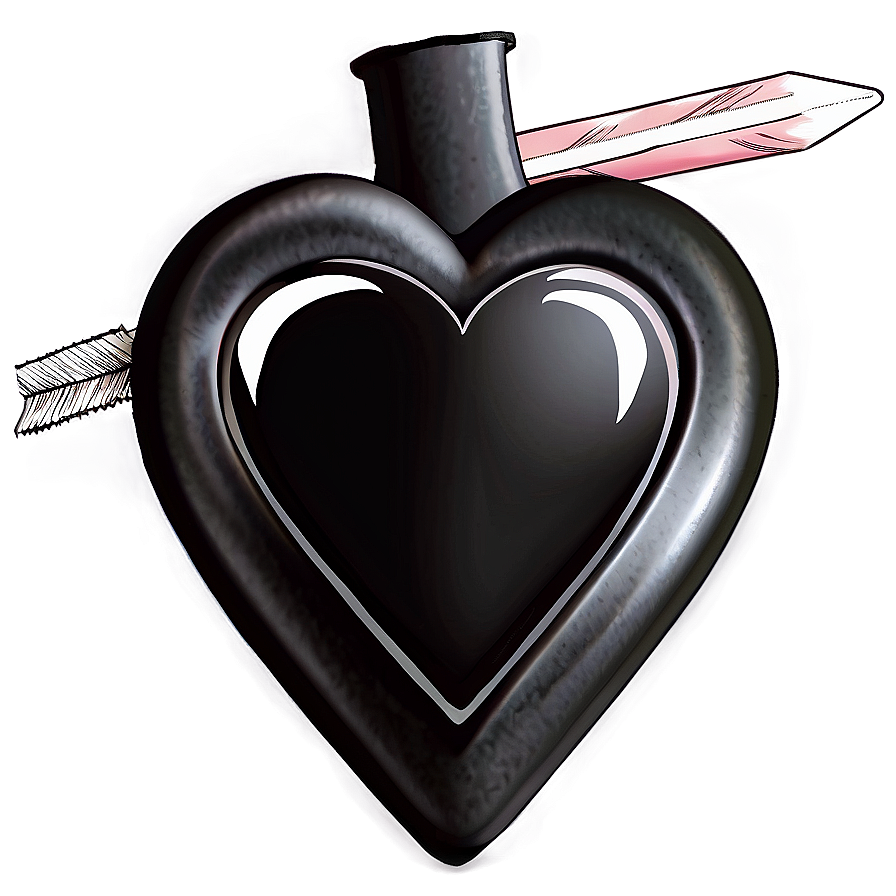 Black Heart With Arrow Png 06272024