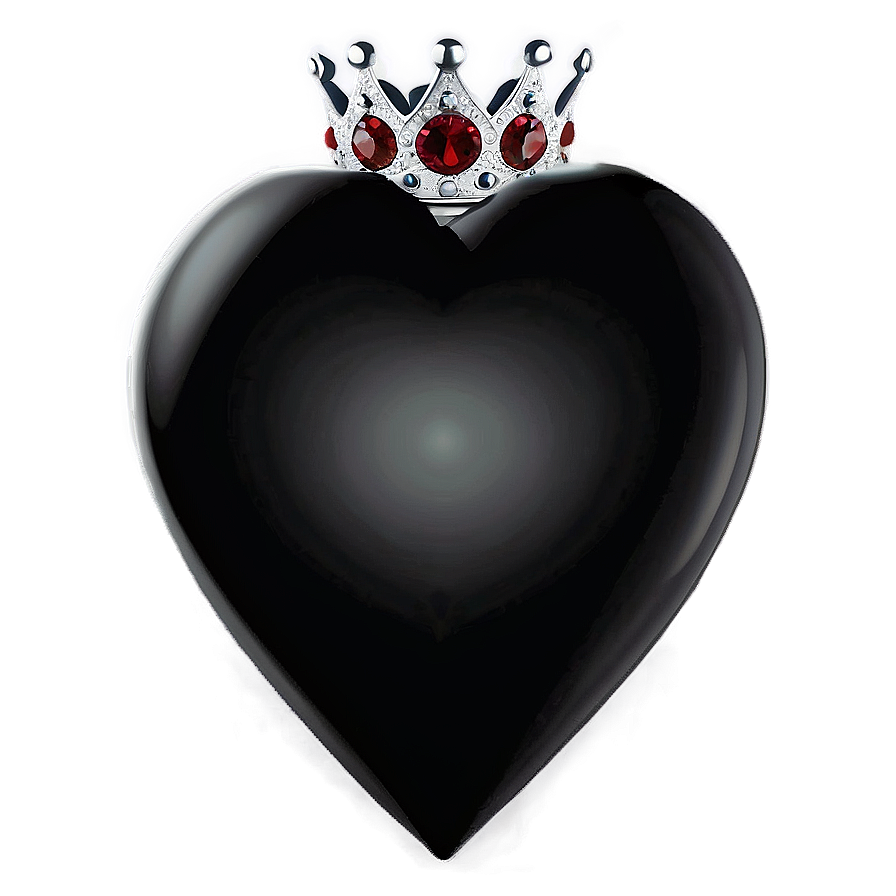 Black Heart With Crown Png 06272024