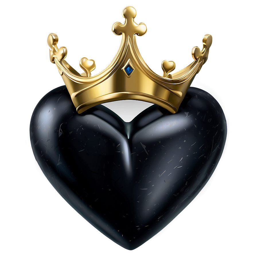 Black Heart With Crown Png Djb