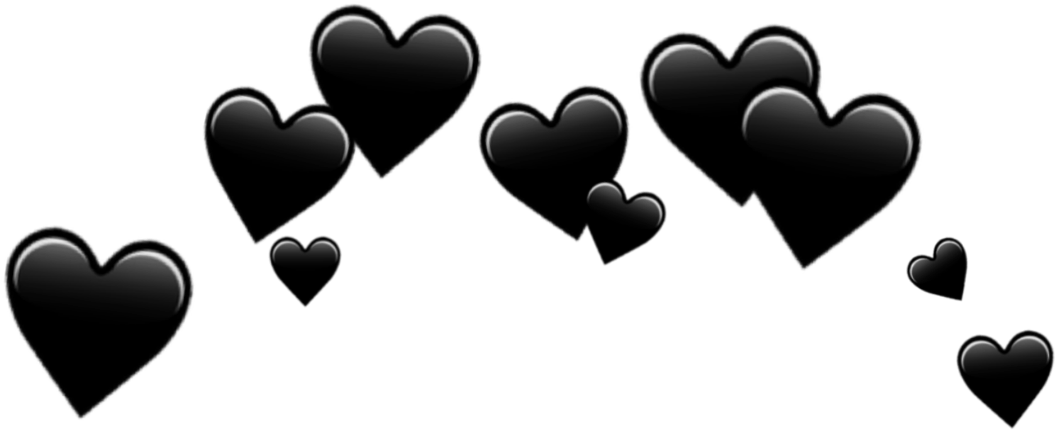 Black Hearts Transparent Background