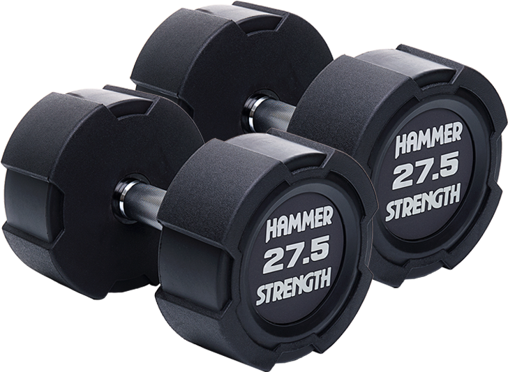 Hammer Strength Rubber Dumbbells, HD Png Download PNG image with a transparent background, free high-resolution download