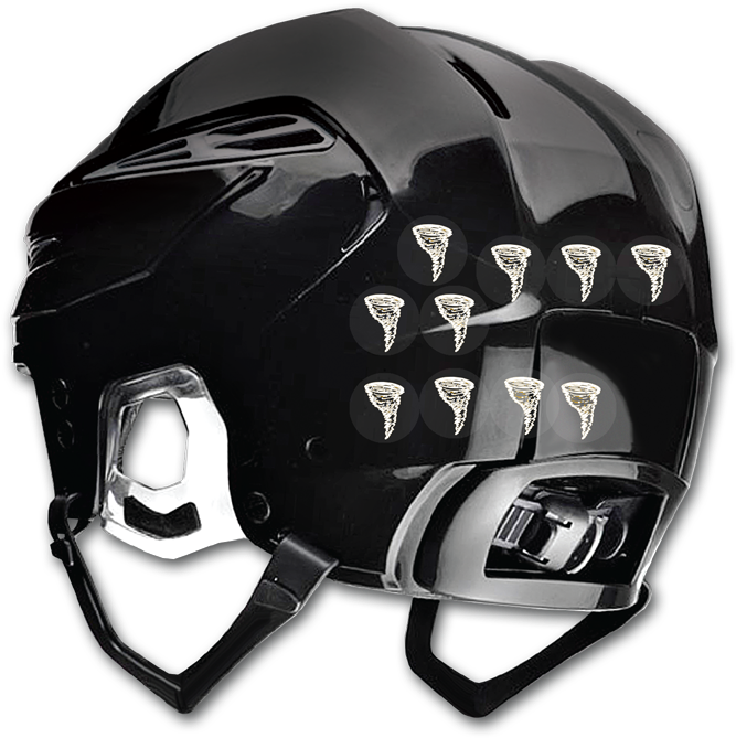 Black Hockey Helmet Side View PNG with transparent background