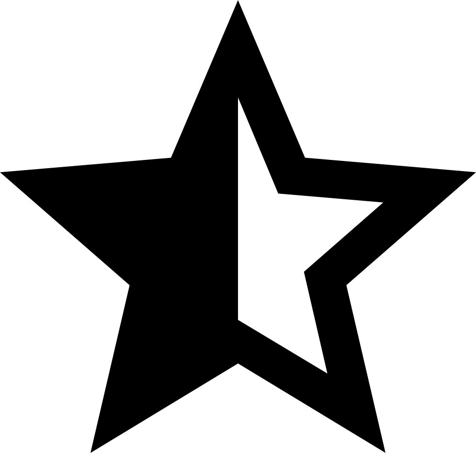 Half Filled Star Icon Clipart , Png Download - Half Filled Star Icon, Transparent Png PNG image with a transparent background, free high-resolution download