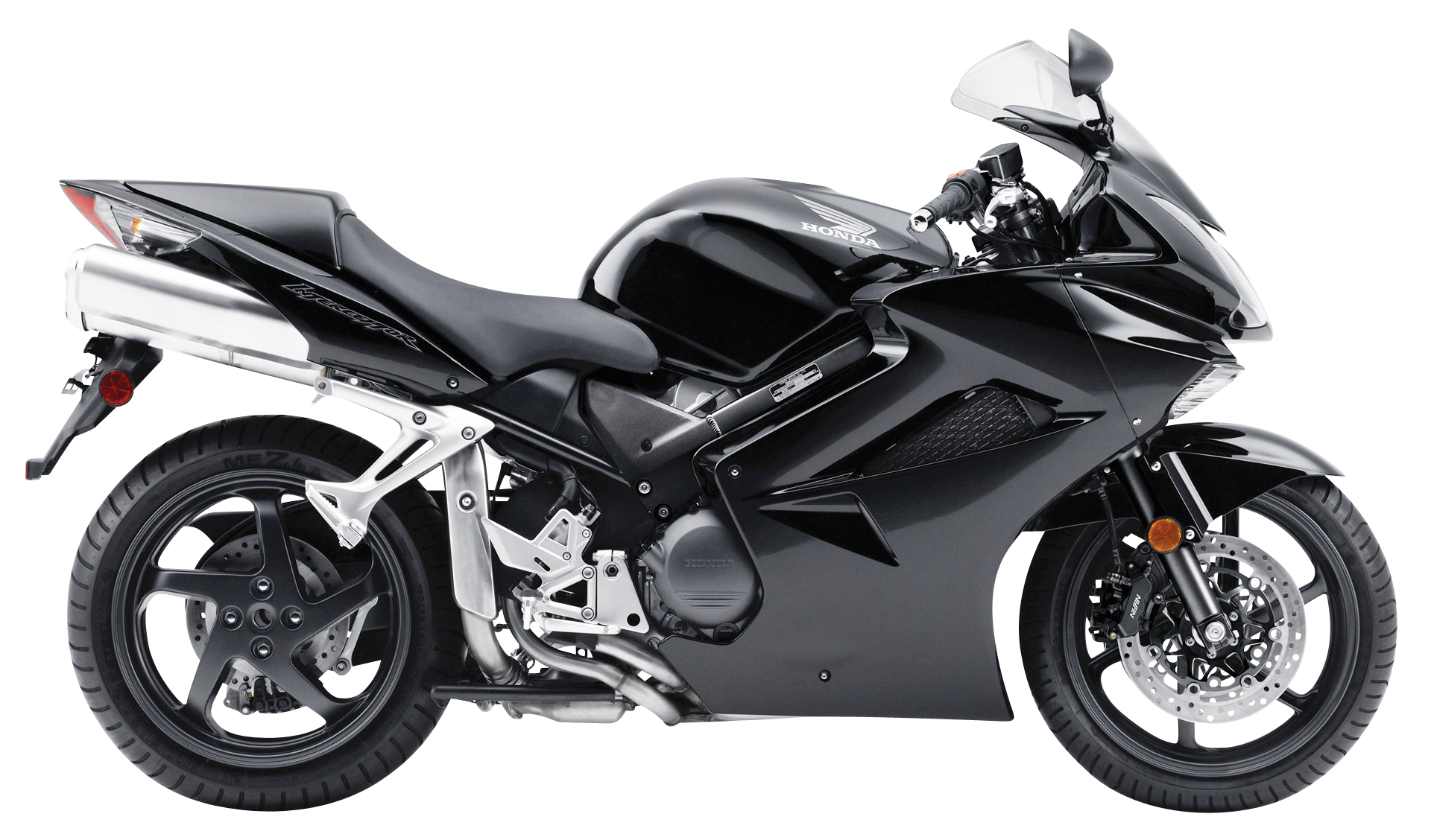 Black Honda Sportbike Profile PNG with transparent background