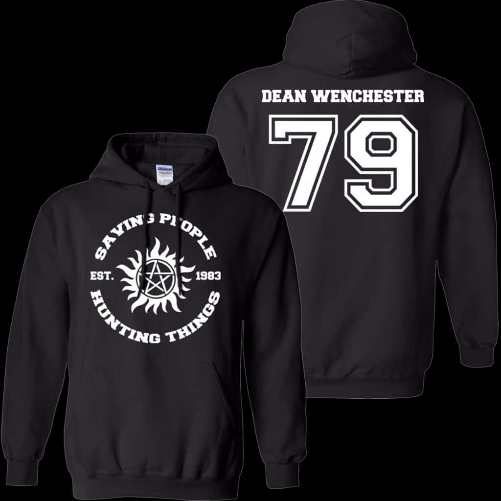 Supernatural Dean Winchester Pullover Hoodie Black - Hoodie, HD Png Download PNG image with a transparent background, free high-resolution download
